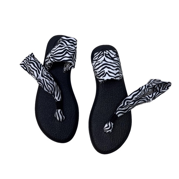 Sanuk Yoga Sling Sandals Zebra Print Size 7 Vegan Sandals - Picture 3 of 6